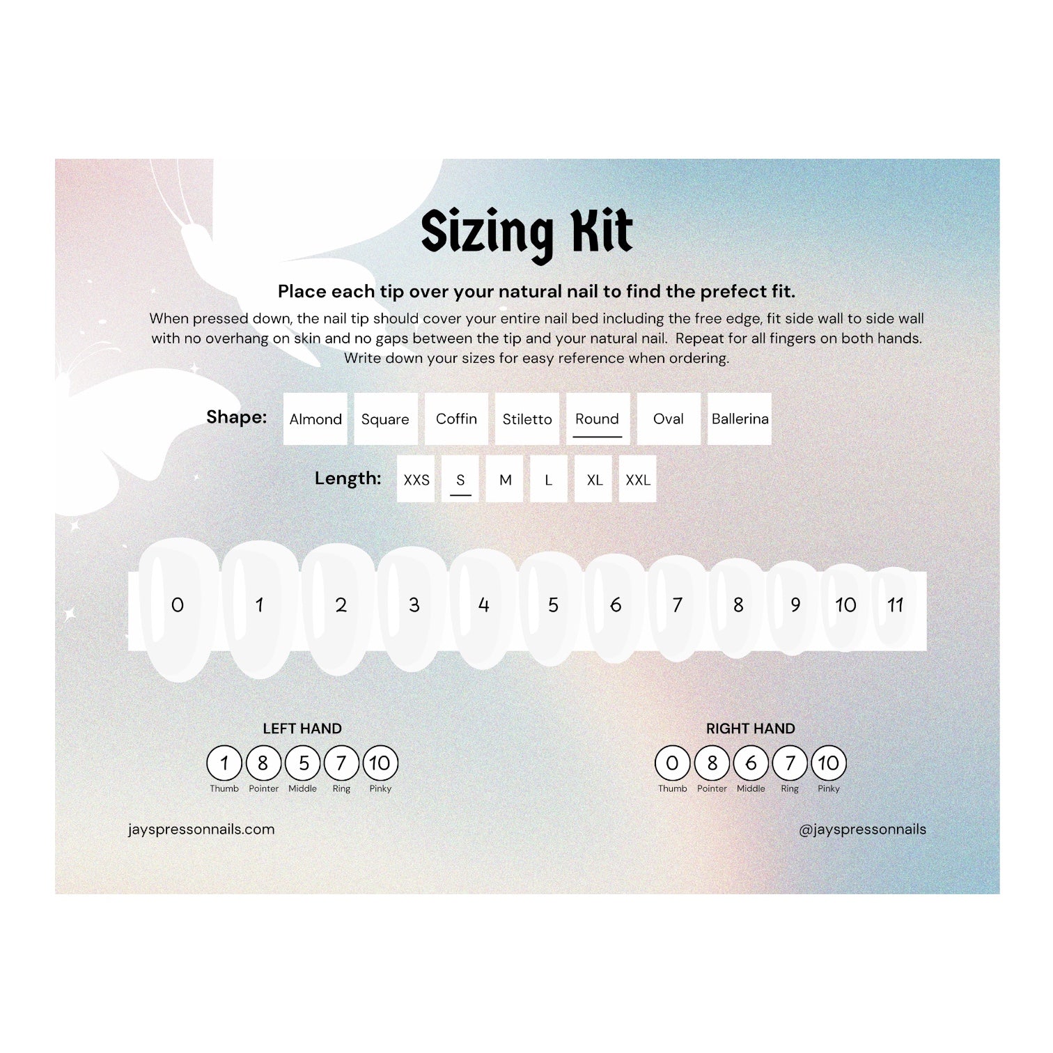 Sizing Kit - Jay's Press On Nails
