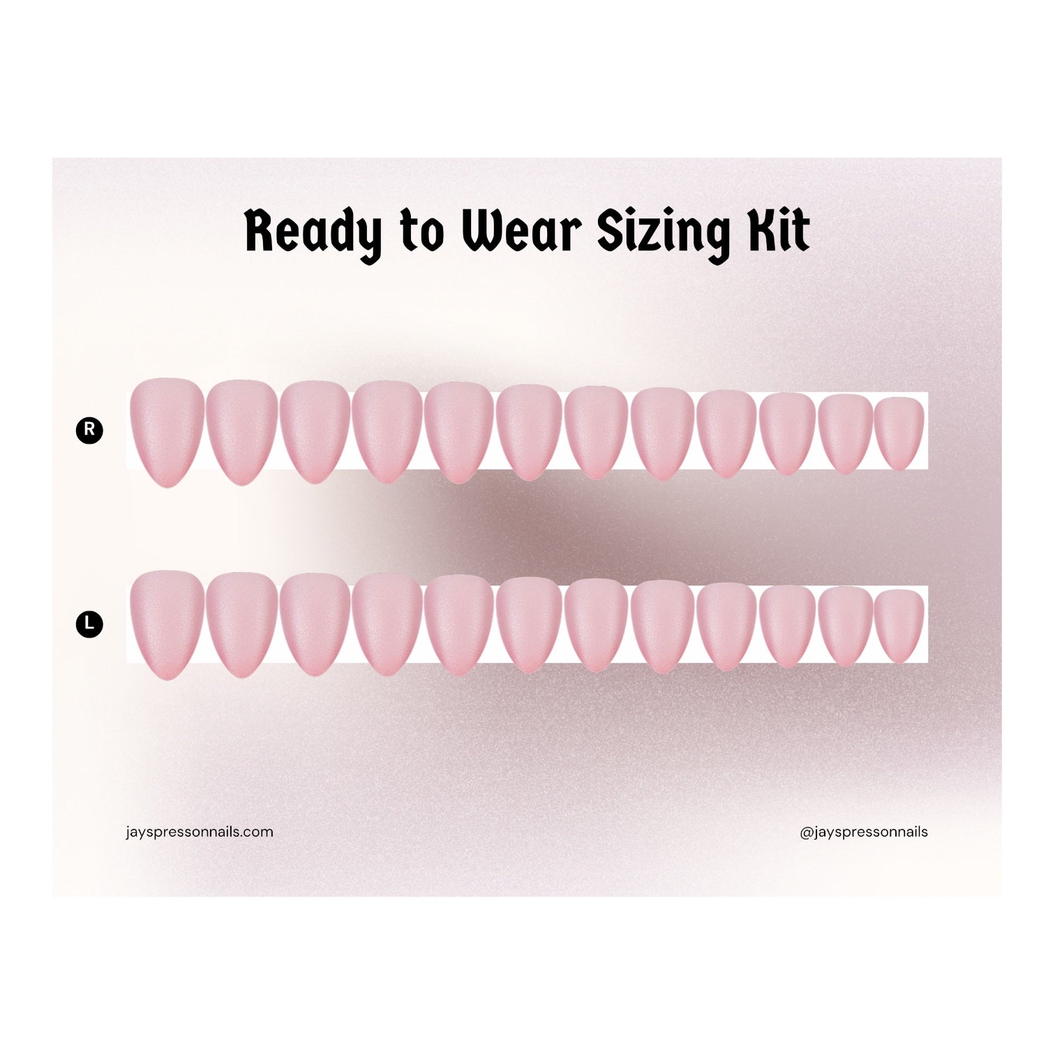 Ready to Wear Sizing Kit - Solid Color - Jay's Press On Nails